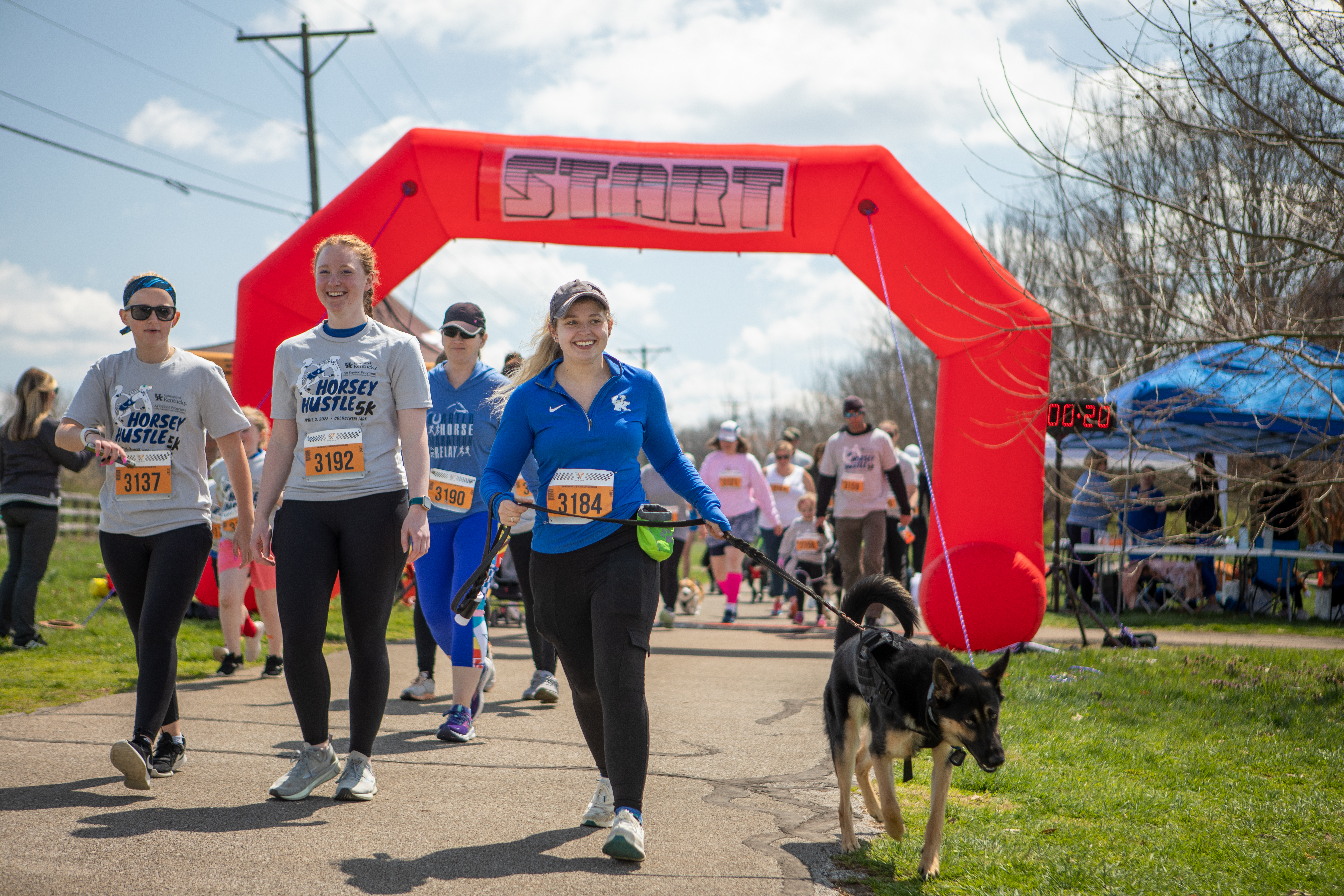 Students and community members participating in the inaugural Horsey Hustle 5K in 2022.